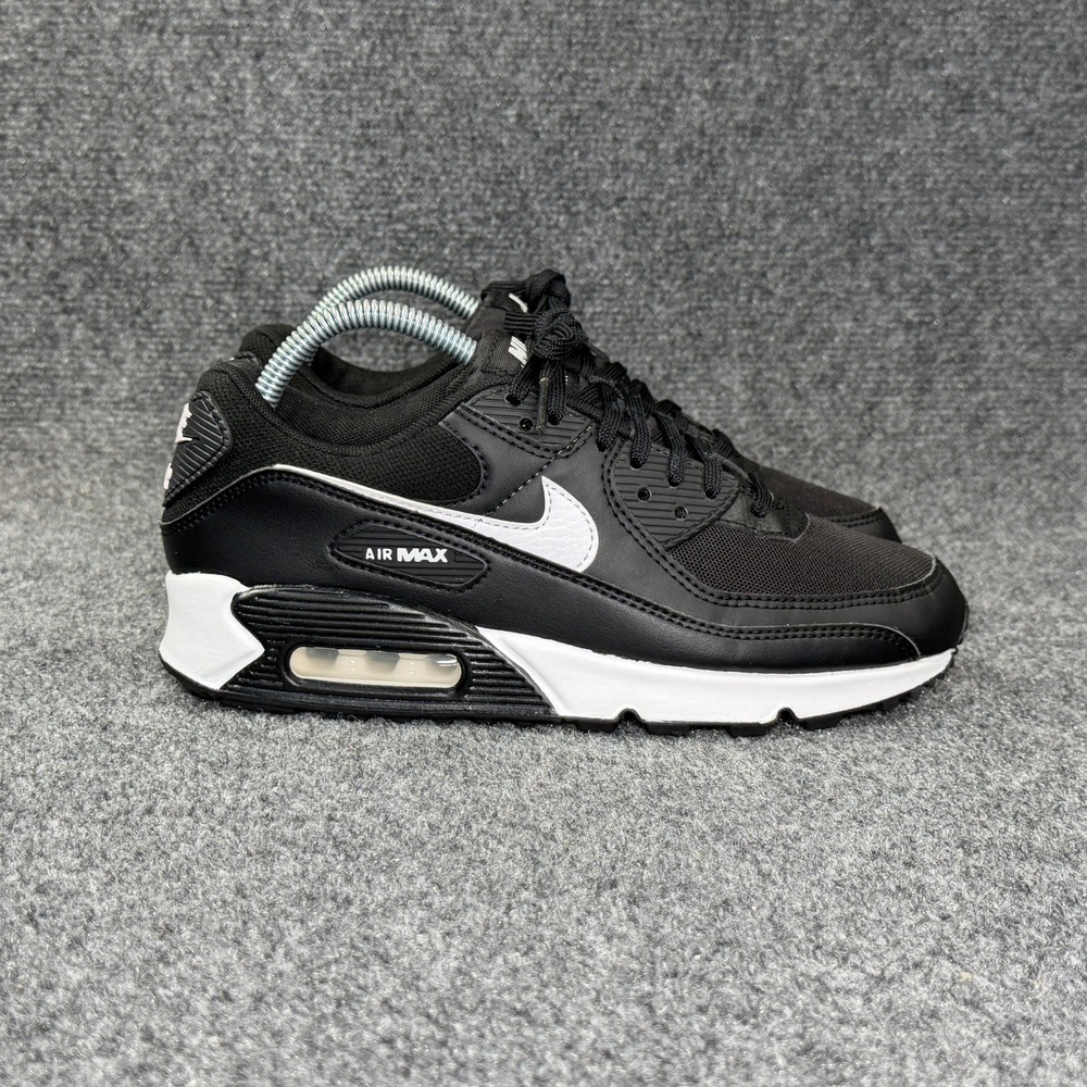 Nike Air Max 90 Athletic Shoes Women's 8 Black White Retro Running Sneakers